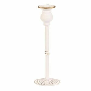 Fém gyertyatartó kúpos gyertyához 24 cm, fehér, 24 cm kép
