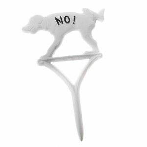 Öntöttvas kerti dísz, fehér kutya, 37 x 21 cm kép