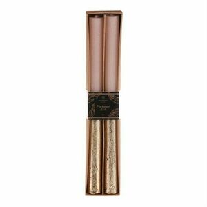 Kúpos gyertya szett, rózsaszín/arany, 2 db, parafín kép