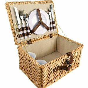 Arôme Piknik kosár 4 fő részére Natur, 40 x 28 x 20 cm kép