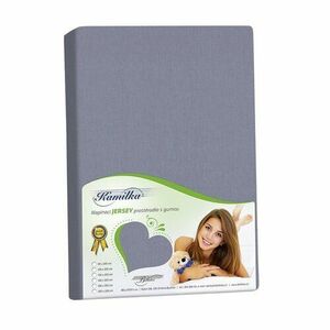Bellatex Kamilka jersey lepedő magas matrachoz sötétszürke, 90 x 200 cm kép