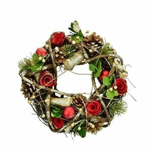 Gladys karácsonyi rattan koszorú, 24 cm kép