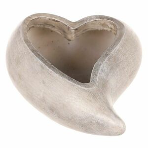 Virágos gyászcsomagolás - szív alakú, polirezín, szürke kép