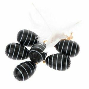 Stripy felakasztható fa tojások, 6 darab2, 8 x 4 cm kép