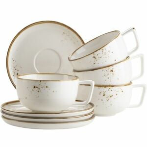 Mäser 8 részes kávéscsészekészlet Pintar Whitebarna pöttyös kép