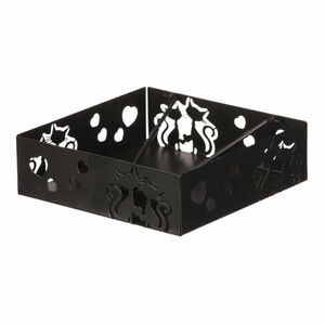 Autronic Fém szalvétatartó, négyzet alakú, macskás, fekete kép