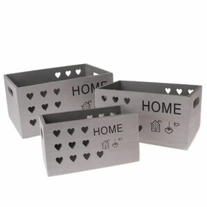 Home fadoboz készlet, 3 db, szürke kép