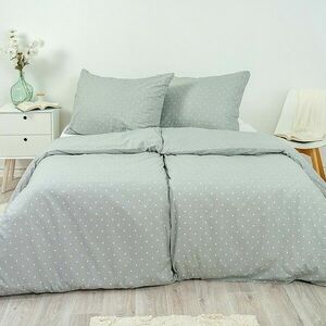 Stanex Krep lepedő szett Szürke pöttyös, 140 x 220 cm, 70 x 90 cm kép