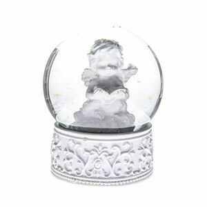 Angel karácsonyi hógömb fehér, 6, 5 x 8, 3 cm kép