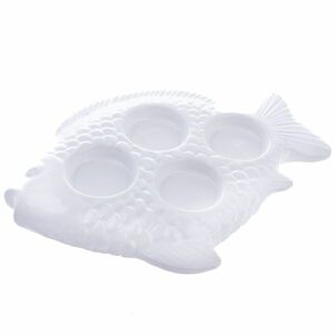 Hal karácsonyi kerámia gyertyatartó teamécseshez fehér, 20, 5 x 2 x 16 cm kép