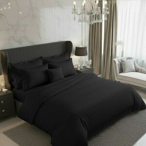 Luxury Collection szatén ágyneműhuzat fekete, 140 x 220 cm, 70 x 90 cm kép