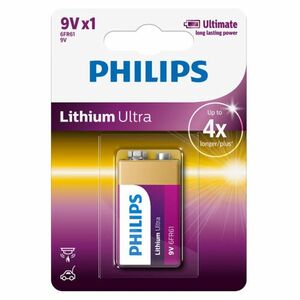 Philips 9 V lítium Ultra elem kép