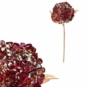 Művirág, vágott hortenzia, aranyozott, lila-aranyvirág, 60 cm kép