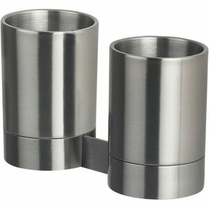 Spirella Két falra szerelhető fogkefe tartó Nyo, csiszolt rozsdamentes acél kép