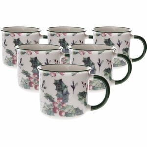 6 darab porcelán bögre szett Karácsonyi jegenye 300 ml, 300 ml kép
