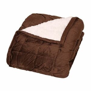 Sandra gyapjú hatású pléd barna, 150 x 200 cm kép