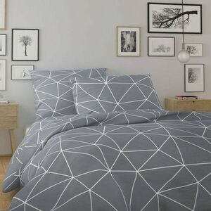 Kvalitex Nordic Grid pamut ágyneműhuzat szürke, 240 x 220 cm, 2 db 70 x 90 cm kép