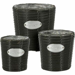 Flowers kúpos virágtartó kaspó készlet, antracit, 3 db-os kép