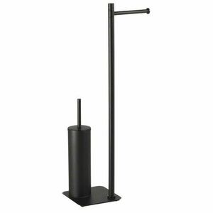 GEDY 113214 Artu állvány WC-papír tartóval ésWC-kefe tartóval, szögletes, matt fekete kép