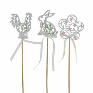 Fa nyuszi, tyúk és virág készlet, 3 db, h. 30 cm kép