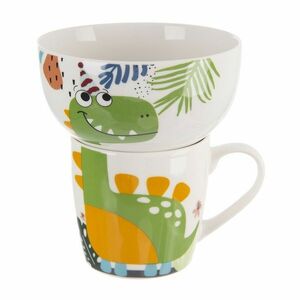 Orion Porcelánový hrnek s miskou Dino, 0, 35 l kép