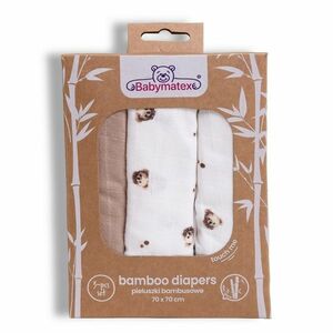 Babymatex Mackók bambusz pelenkák, 70 x 70 cm, 3 db-os szett kép