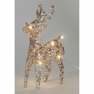 Karácsonyi világító rénszarvas Champagne, 21 x 14cm, 30 mikro LED, elemes, 14 cm kép