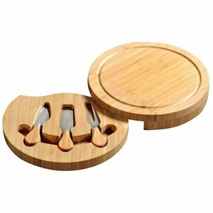 Kesper 58642 Sajtvágó deszka késkészlettel, bambusz, 23 x 23 x 3, 6 cm kép