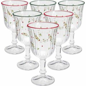 6 darabos karácsonyi borospohár szett Xmas Leaves 240 ml kép