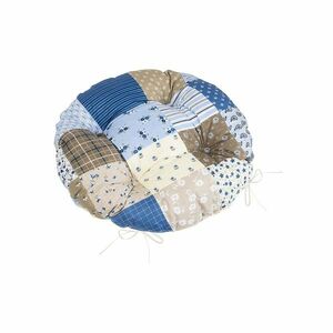 Bellatex Adéla steppelt, kerek patchwork ülőpárna, kék, 40 x 40 cm kép