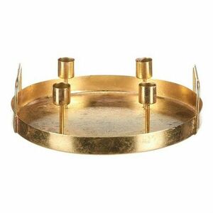 Fém adventi gyertyatartó 4 kúpos gyertyához, arany, 25 x 25 x 7 cm kép