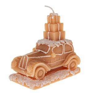 Karácsonyi gyertya természetes viaszból Autóajándékokkal, 11 cm, 12 cm kép