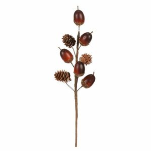 Őszi mű ág, makk és toboz, barna, 32 cm kép