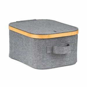 G21 tárolódoboz 24 x 30 x 15 cm, bambusz, fedéllel, szürke kép