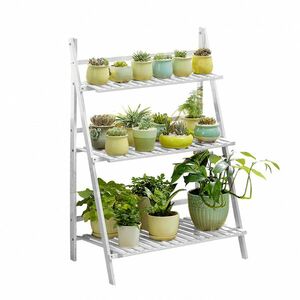 Bambusz virágállvány Nepel 1. típus fehér, 70 x 40x 96 cm kép