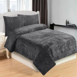Symbol mikroplüss ágyneműhuzat sötétszürke , 140 x 200 cm, 70 x 90 cm kép