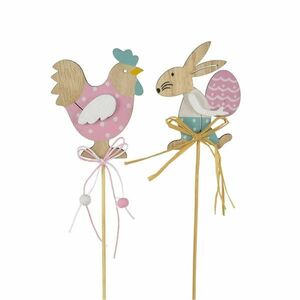Nyúl és tyúk díszfigurák, 2 db, magasság 36 cm kép