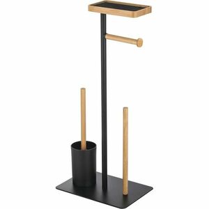 MSV WC papír tartó kefével és tartóval Teiki 20 x 30 x 67 cm, fekete kép