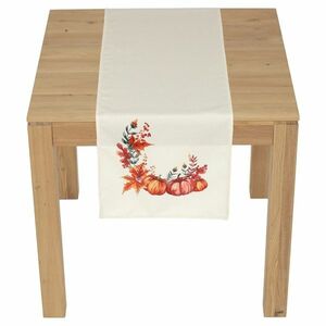 Sütőtök és levelek, bársonyos asztali futó, 40 x 150 cm kép