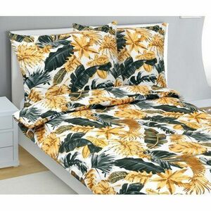 Bellatex Pamut ágynemét Palmalevelek arany, 140 x200 cm, 70 x 90 cm kép