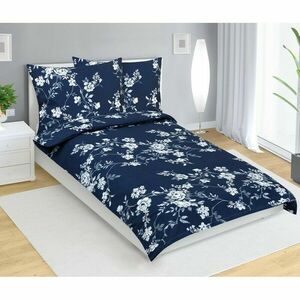 Bellatex Rózsa pamut ágyneműhuzat kék, 140 x 200 cm, 70 x 90 cm kép