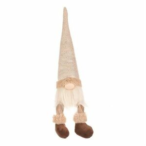 Karácsonyi dekoráció Lógó lábú manó, magasság 40cm, bézs/barna, 40 cm kép