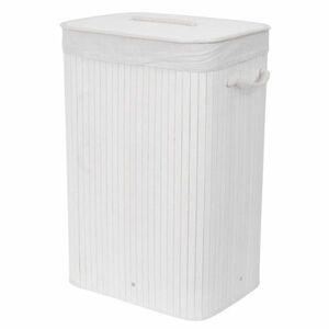 Compactor Bamboo szennyestartó kosár, szögletes, fehér kép