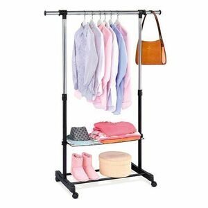 Ruhaállvány, króm/fekete, 84 x 165 cm kép