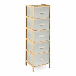 G21 Bambusz polc kosarakkal, 5 polc, bézs, 5 emelet kép