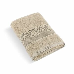 Bellatex Orchidea kollekció bézs színű frottír fürdőlepedő, 70 x 140 cm, 70 x 140 cm kép