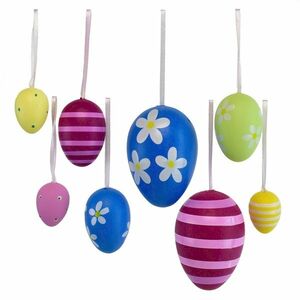 Kézzel festett tojások masnival, 8 db, különbözőméretben kép