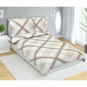 Bellatex Kocka szatén ágyneműhuzat bézs, 140 x 200 cm, 70 x 90 cm kép