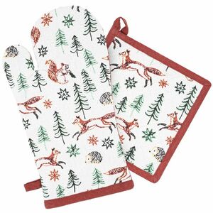 Home Elements Rókák konyhai edényfogó mágnessel és alátét , 18 x 32 cm, 20 x 20 cm kép