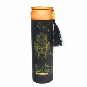 Arome Organická svíce Patchouli&Orange 300 gszínes, magas üvegben, bojtokkal kép